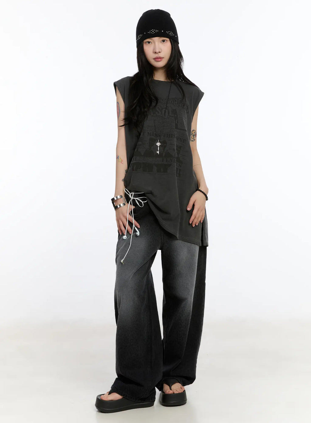 Salma Leopard Print Wide Leg Jeans CA508