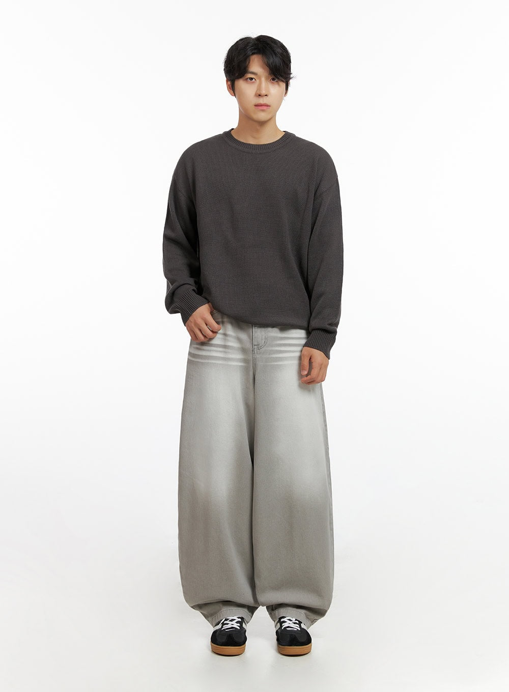 Men's Loose Fit Baggy Jeans (Gray) IG409