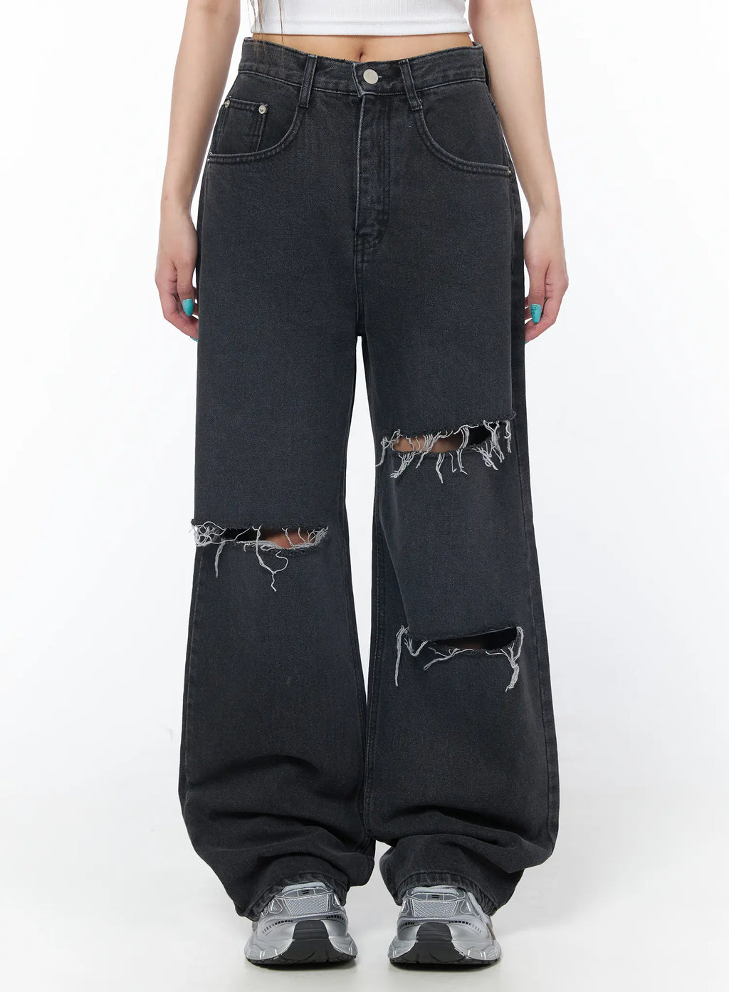 Nami Distressed Wide Leg Jeans CY529