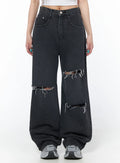 Nami Distressed Wide Leg Jeans CY529