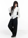 Elliot Stitched Wide Leg Jeans CF523
