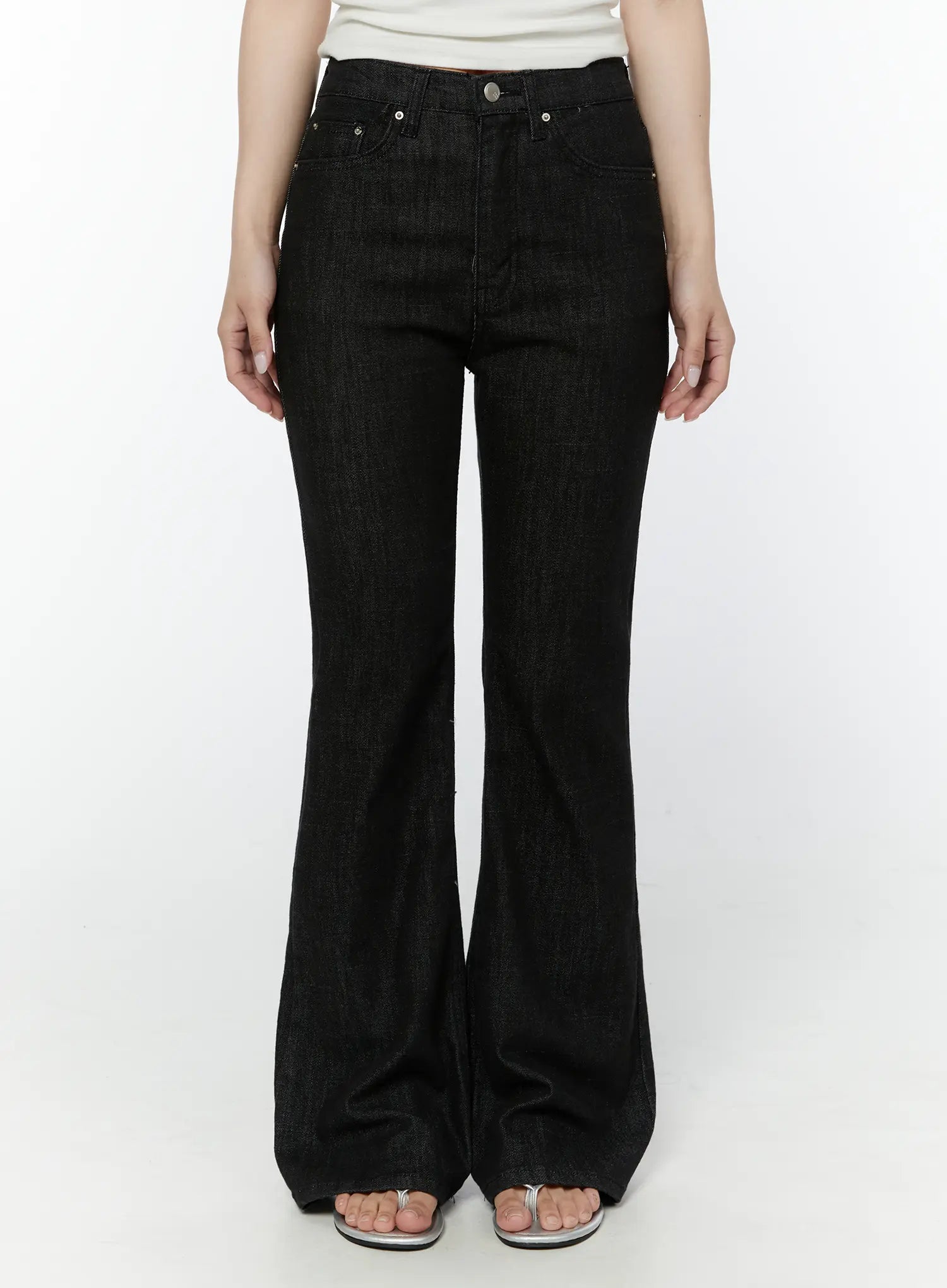 Dohee Non-Fade Contrast Stitch Bootcut Pants IY511