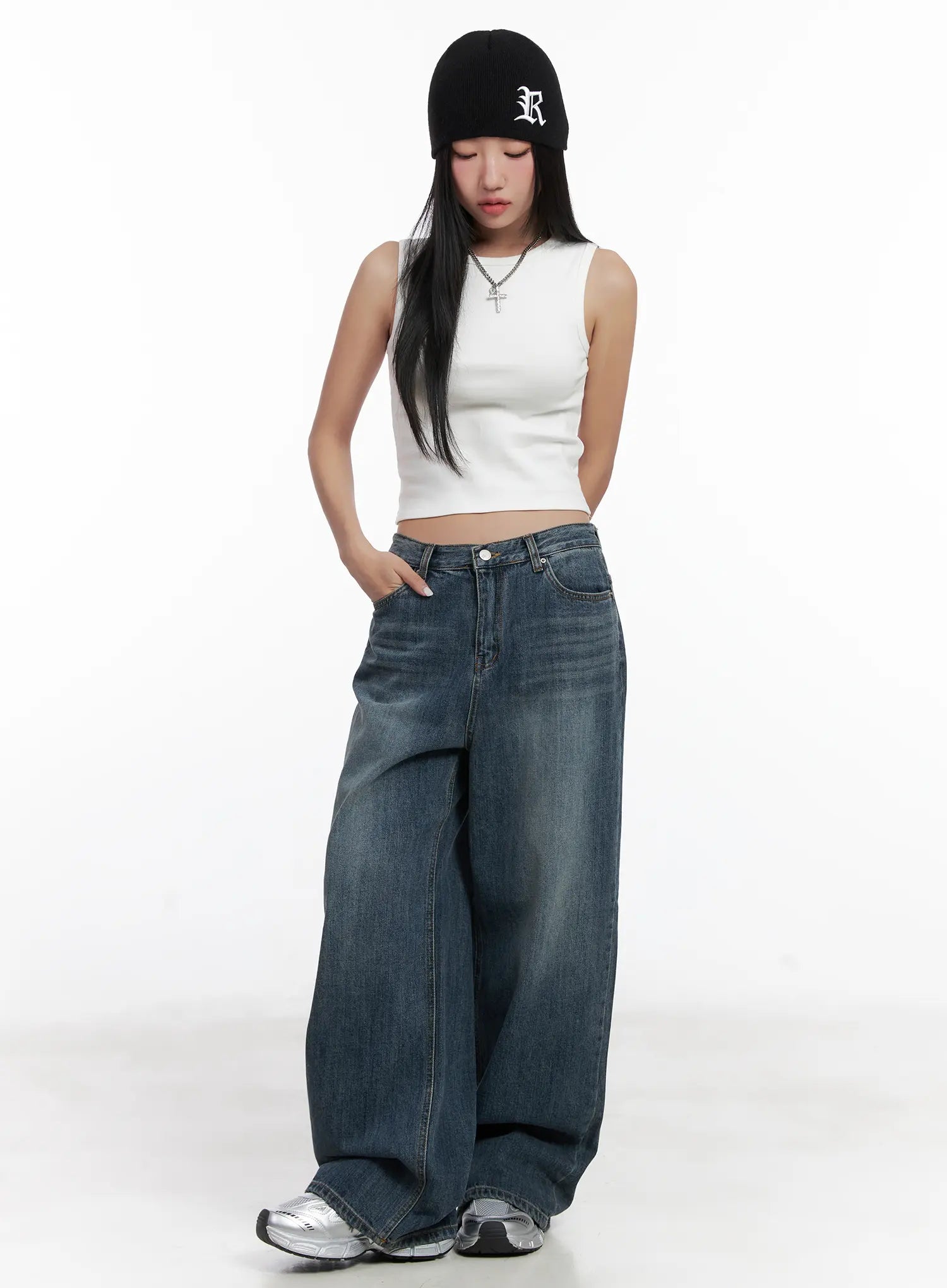 Aya Washed Baggy Jeans CN528