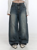 Lucia Stitched Denim Baggy Jeans CO418