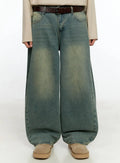 Men's Vintage Wash Side Point Jeans IN525