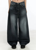 Naeu Dark Washed Wide Jeans IM509