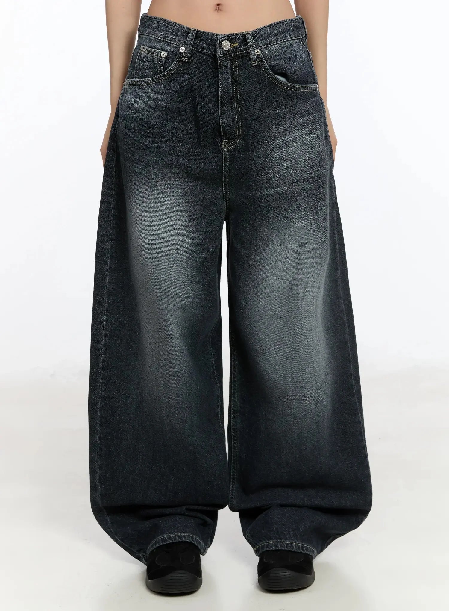 Naeu Dark Washed Wide Jeans IM509