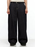 Men's Dark Denim Baggy Jeans IL516
