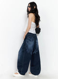 Sohee Angel Wing Print Wide-Leg Jeans IG508
