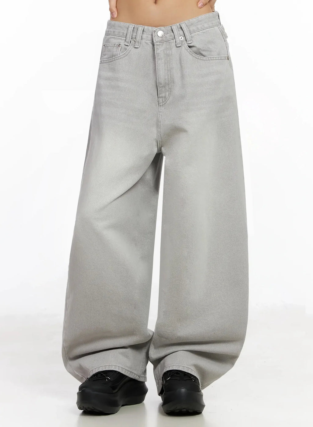 Cece Stone Washed Wide Leg Jeans IA508