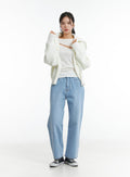 Light Washed Straight Jeans ON329