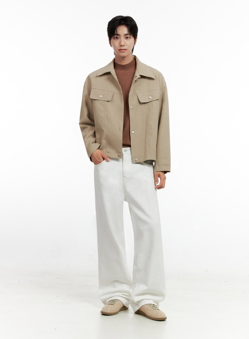 Men's Denim Dream Wide Leg Jeans (White) IN401