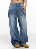 Alora Vintage Washed Wide Leg Jeans CF513