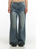 Wide Washed Denim Jeans CY429