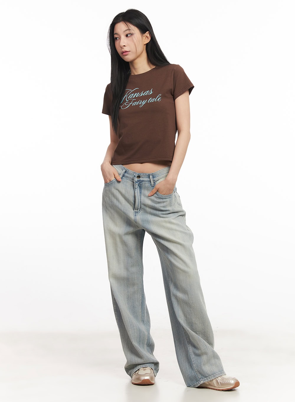 Jessi Washed Wide-Leg Jeans CA514