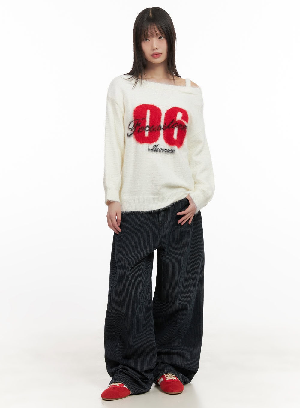 Comfortable Striped Wide-Leg Pants CD425