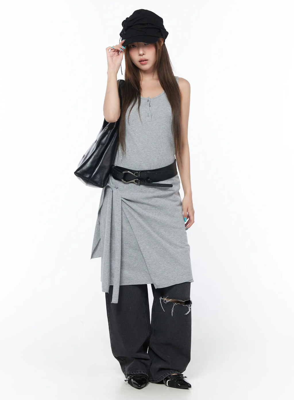 Nami Distressed Wide Leg Jeans CY529