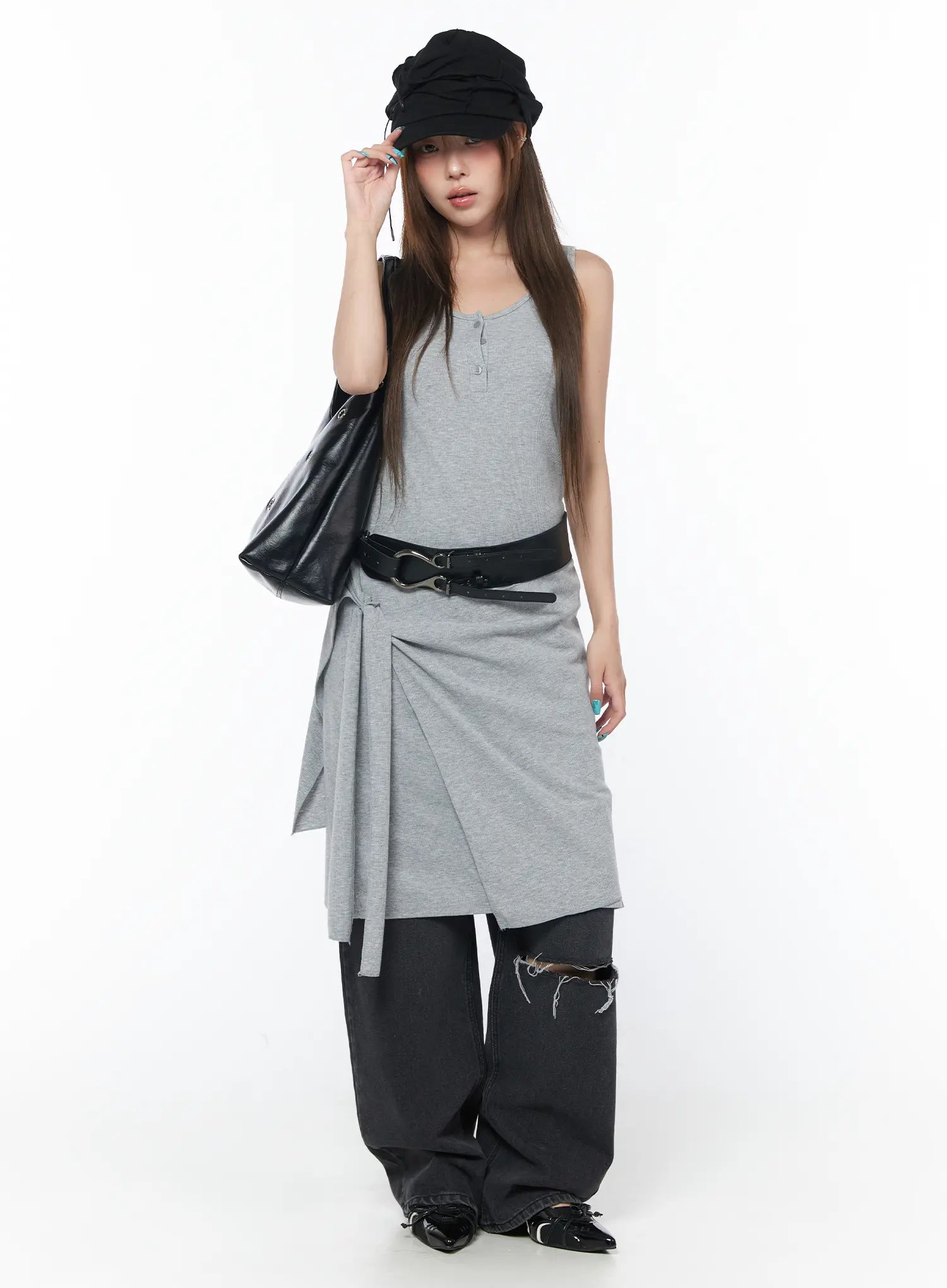 Nami Distressed Wide Leg Jeans CY529