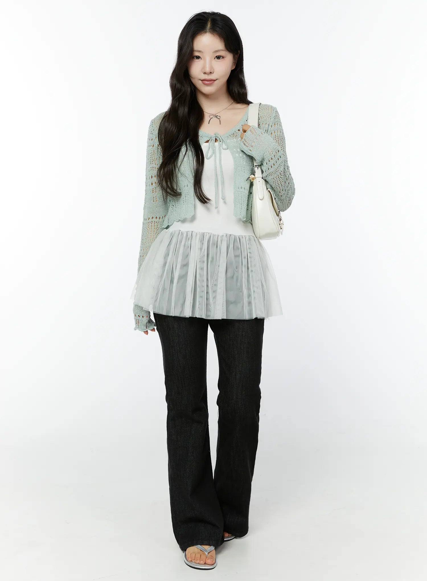 Dohee Non-Fade Contrast Stitch Bootcut Pants IY511