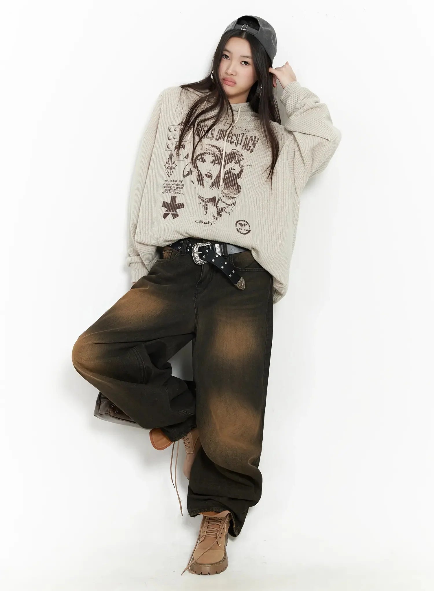 Alayna Vintage Wash Baggy Jeans IM502