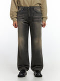 Men's Washed Wide Leg Jeans IO420