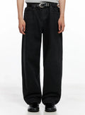 Men's Vintage Black Jeans IO517
