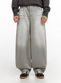 Men's Loose Fit Baggy Jeans (Gray) IG409
