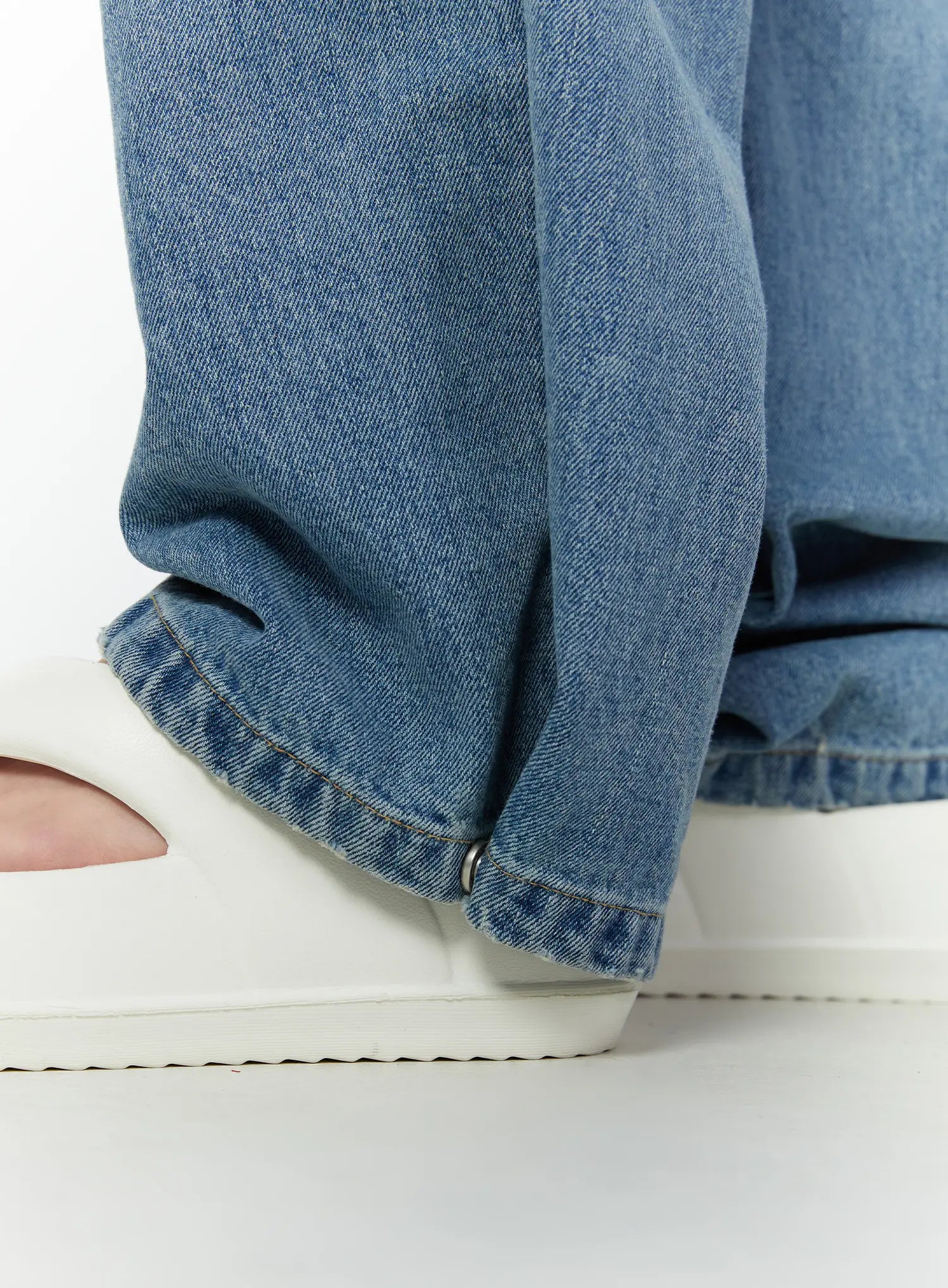 Shea Snap-Button Wide-Leg Jeans CY514
