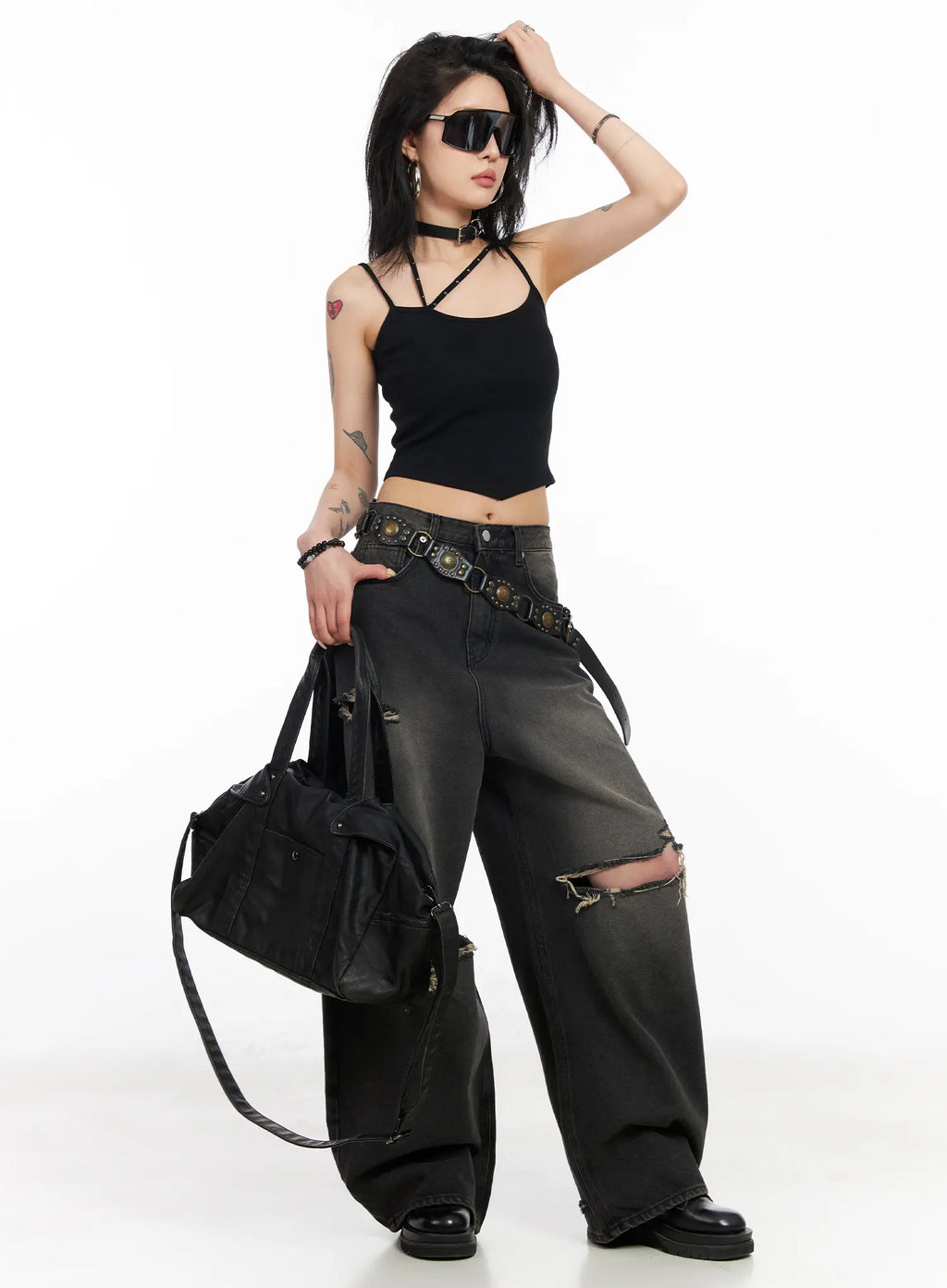 Quincy Distressed Baggy Jeans CF527