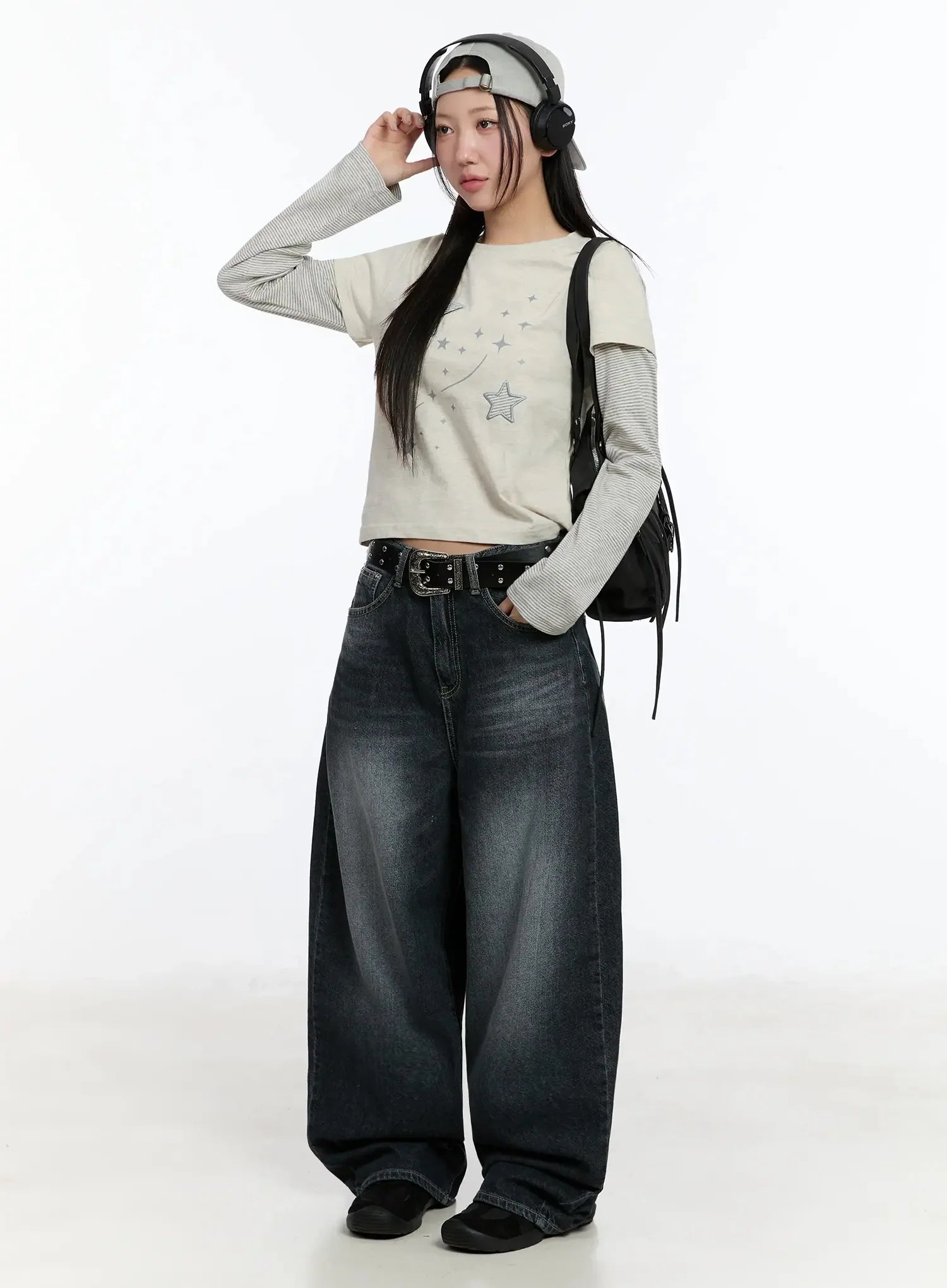 Naeu Dark Washed Wide Jeans IM509