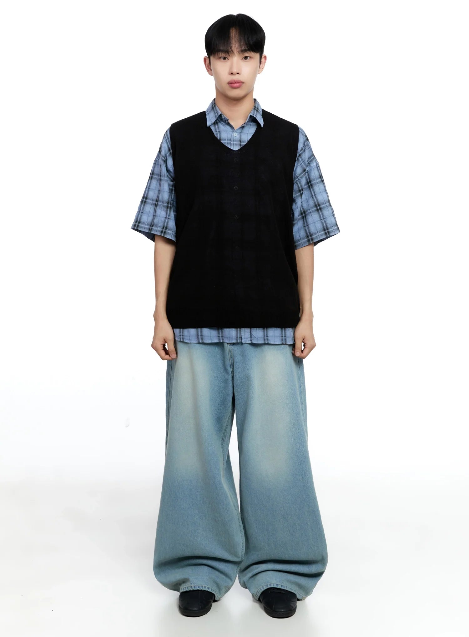 Men's Mid-Wash Baggy Jeans IG520