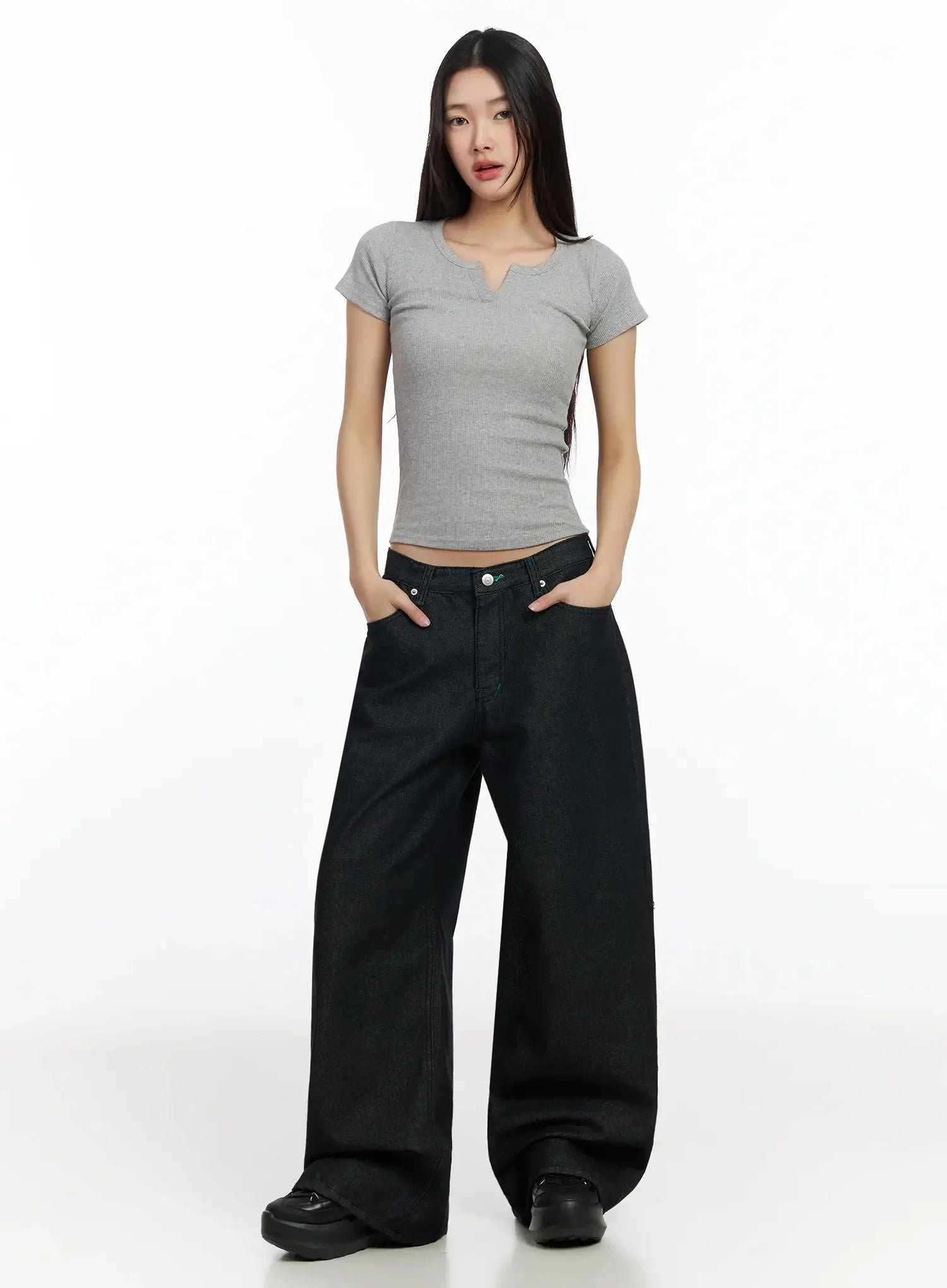 Ayah Casual Wide Leg Jeans IM530