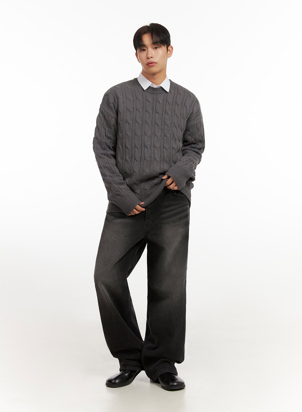 Men's Washed Relaxed-Fit Jeans ID406