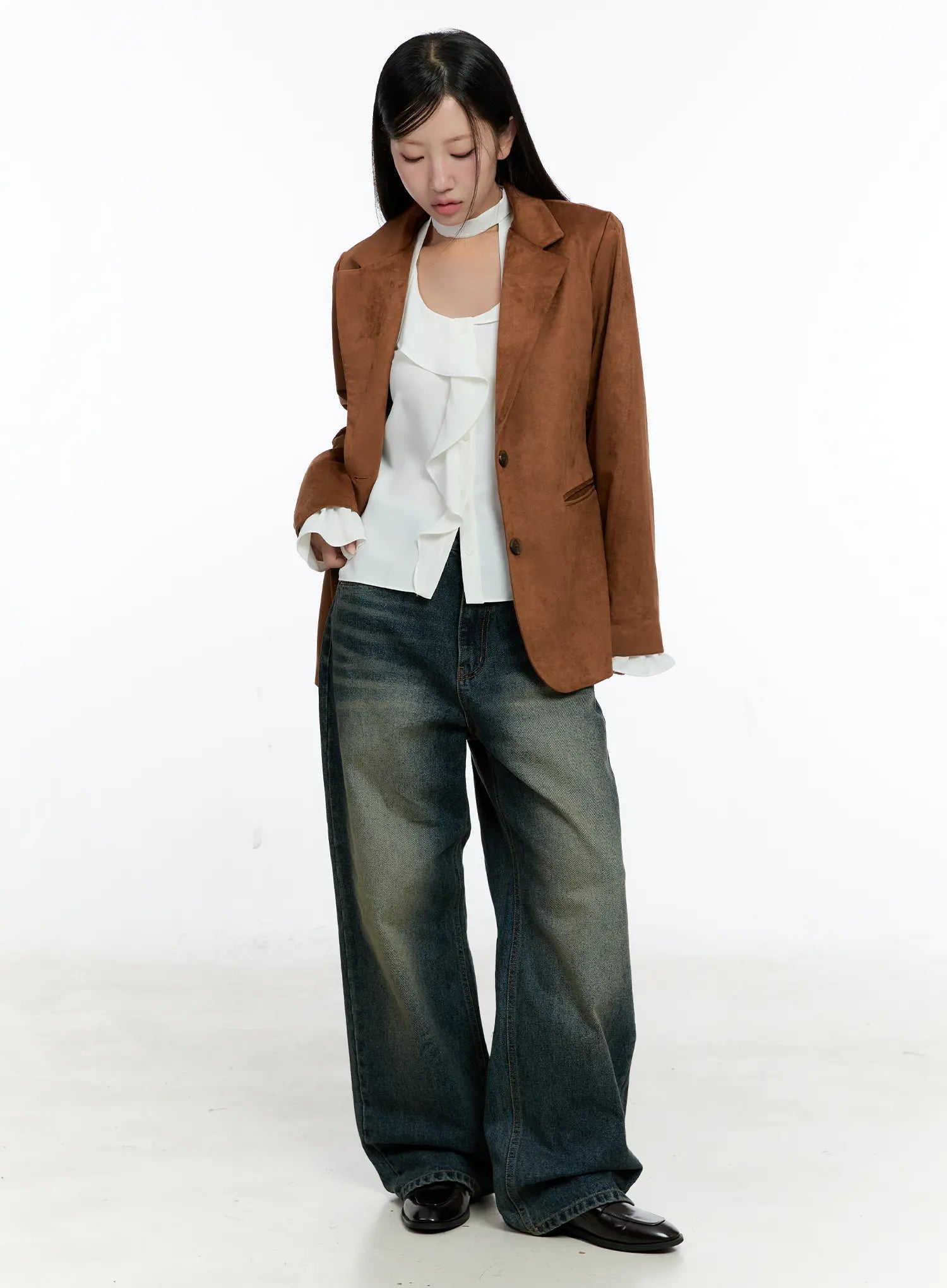 Lilian Vintage Wash Wide-Leg Jeans CS518