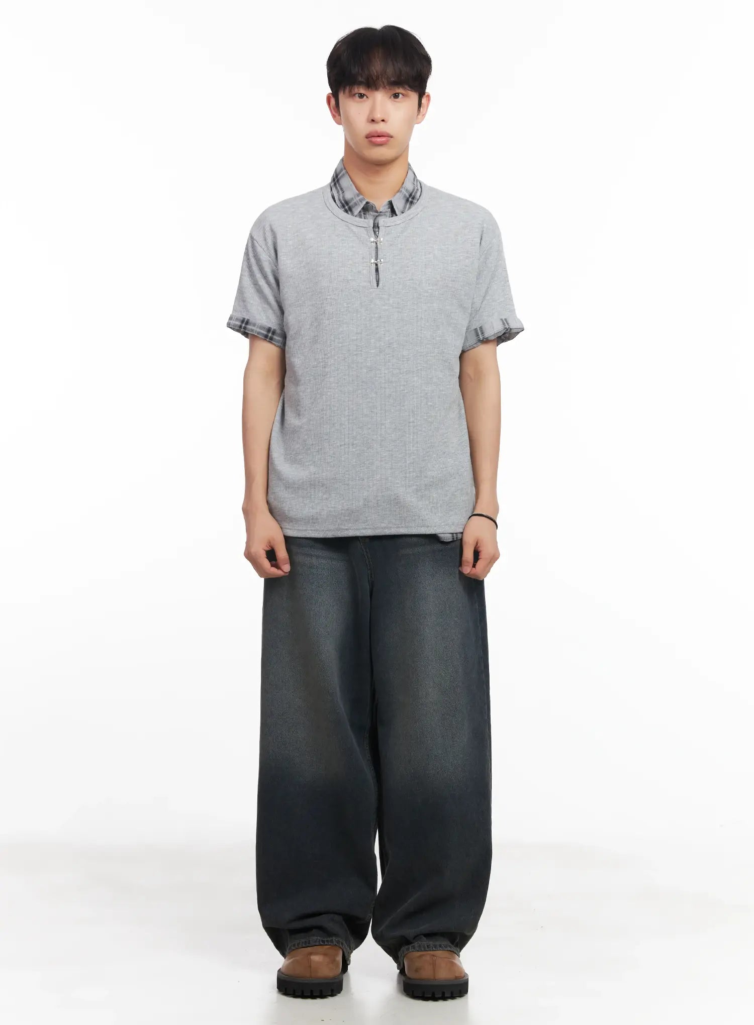 Men's Washed Baggy Jeans IU519