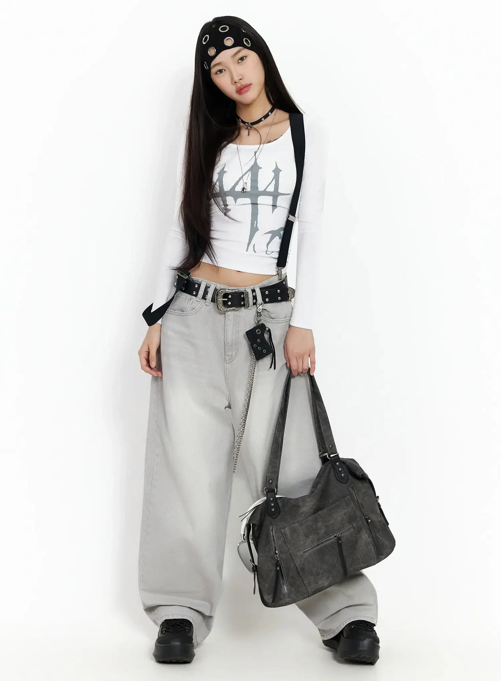 Cece Stone Washed Wide Leg Jeans IA508