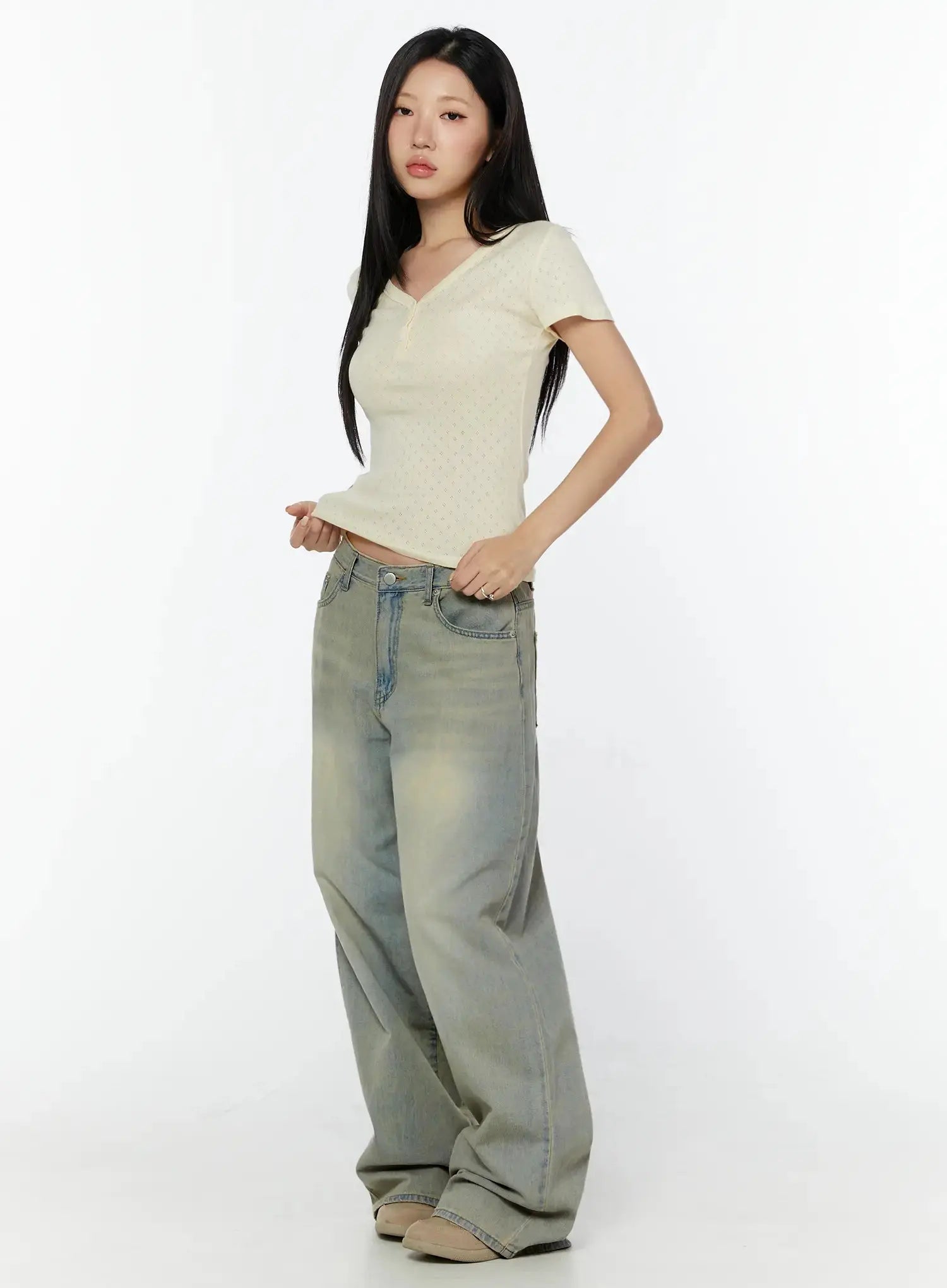 Naia Washed Baggy Jeans IU524