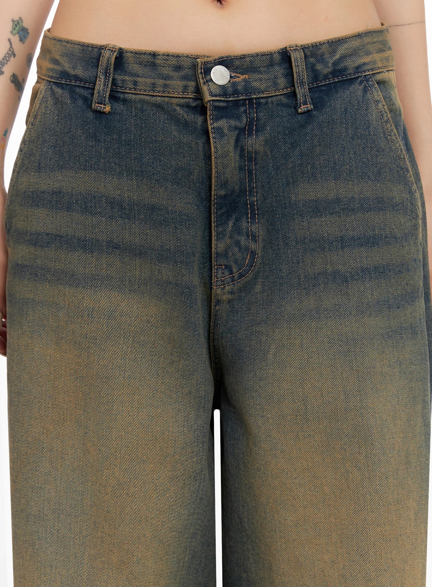 Minju Vintage Washed Baggy Jeans IS508