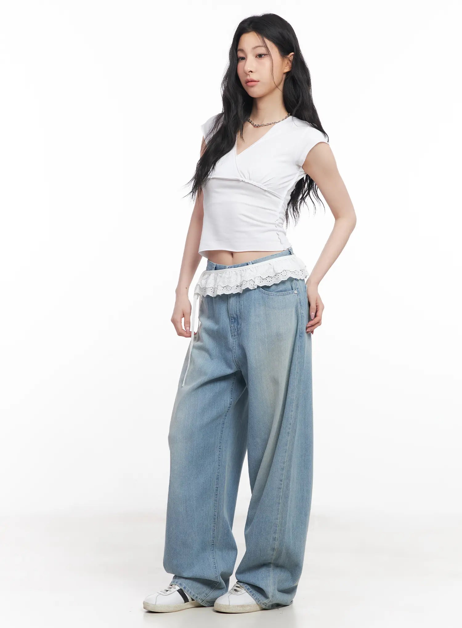 Rose Washed Baggy Summer Denim Jeans CU511