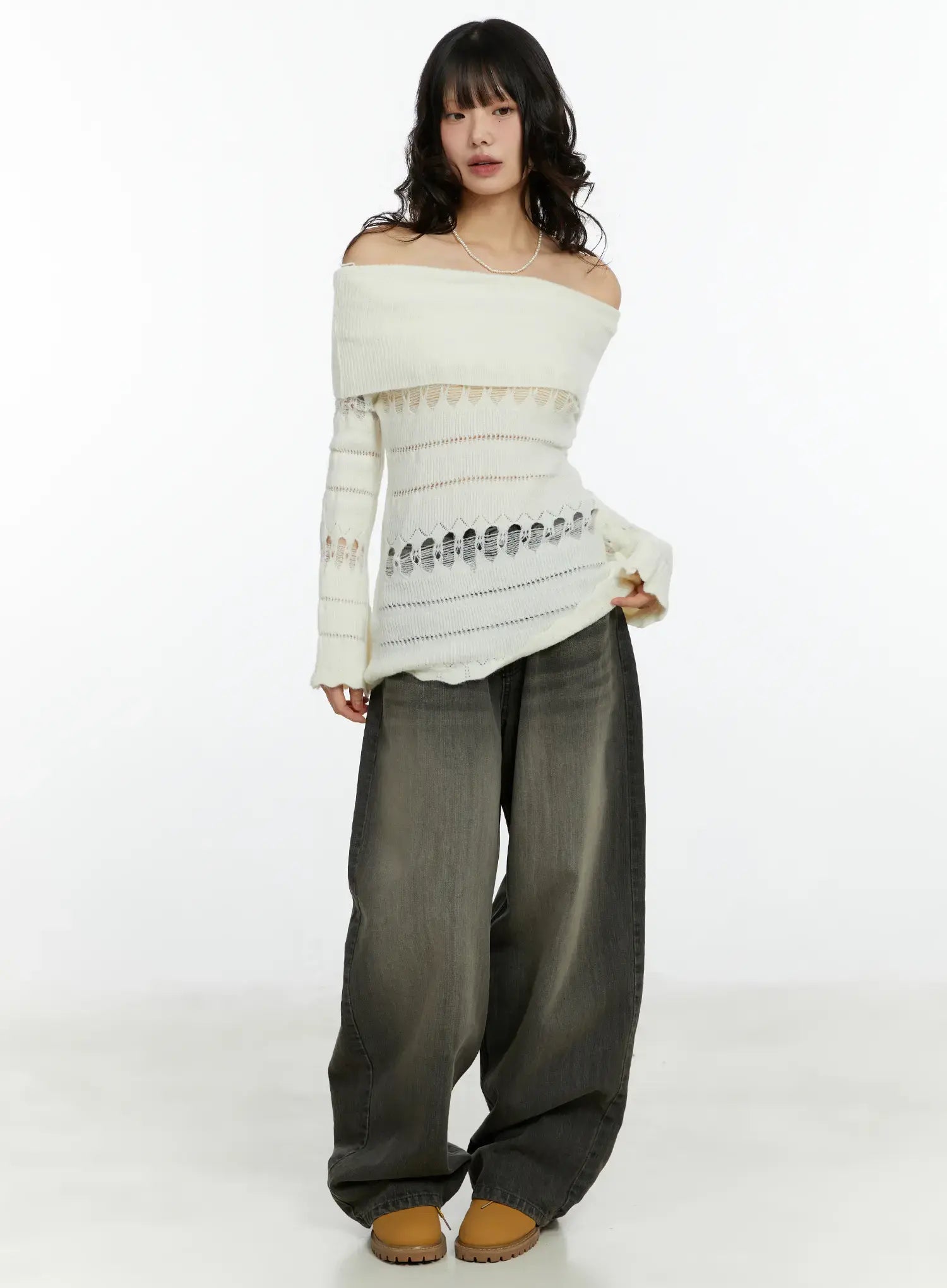 Kenna Washed Backstrap Wide Leg Jeans CF509