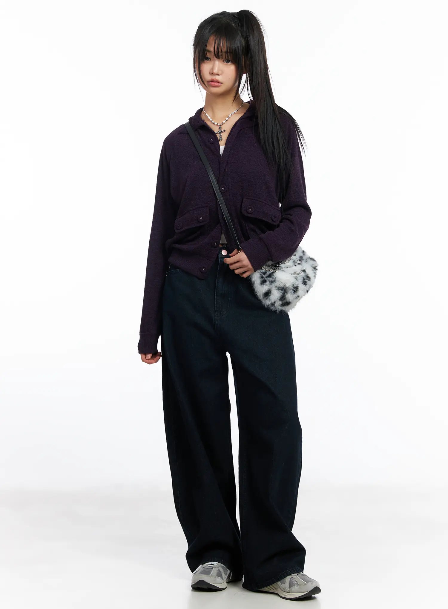 Mahalia Cherry Blossom Embroidered Wide Leg Jeans CF504