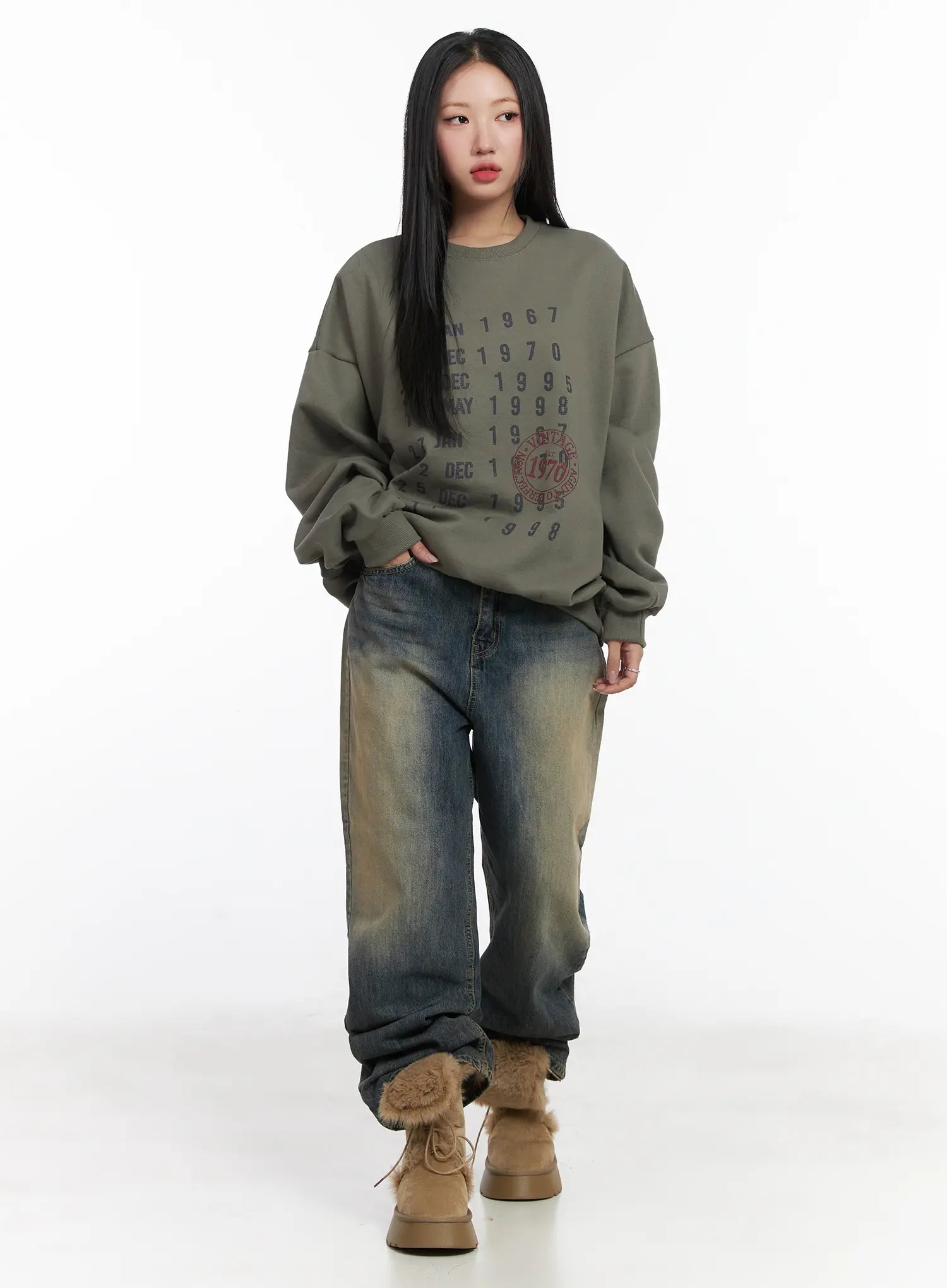 Wide Washed Jeans CS06