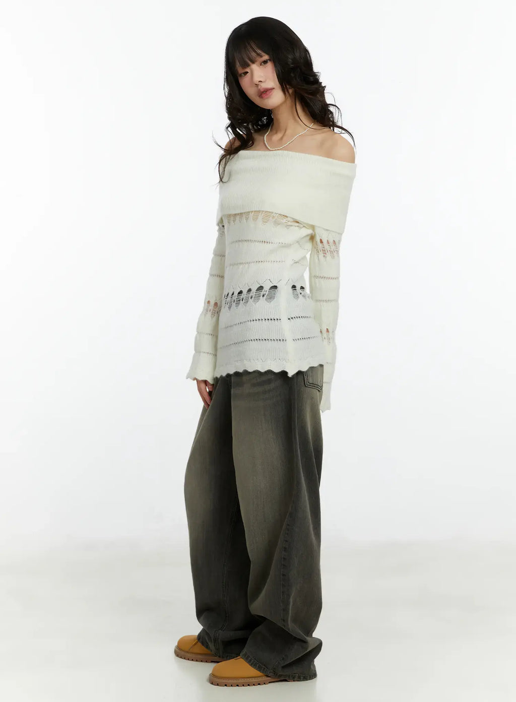 Kenna Washed Backstrap Wide Leg Jeans CF509