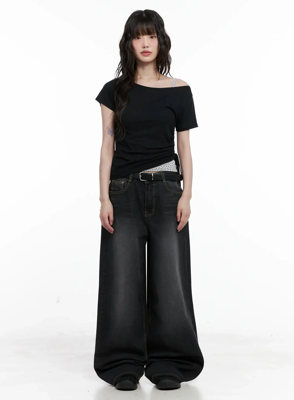 IU Vintage Black Baggy Jeans IL528