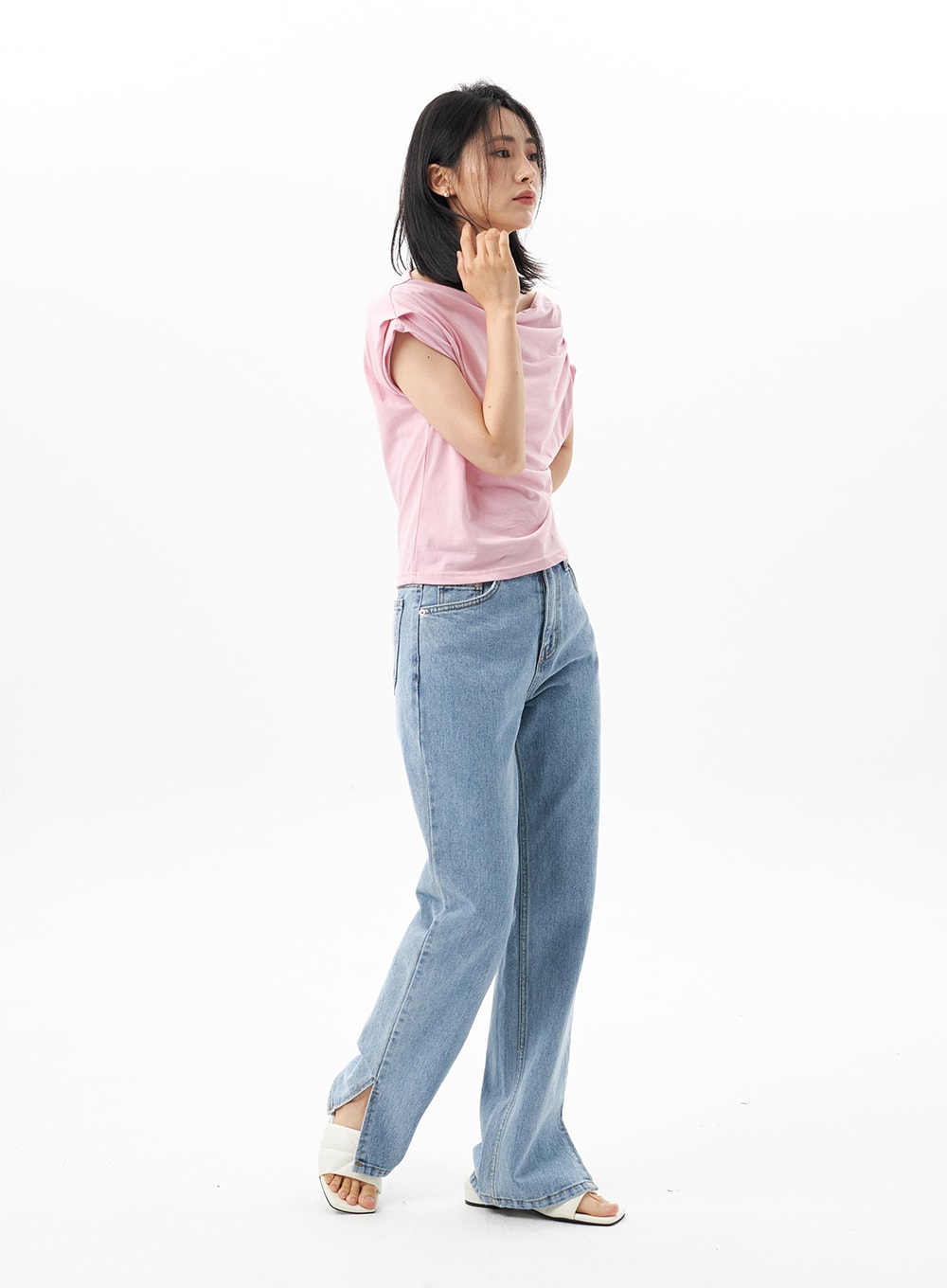 Slit Detail Jeans OU314