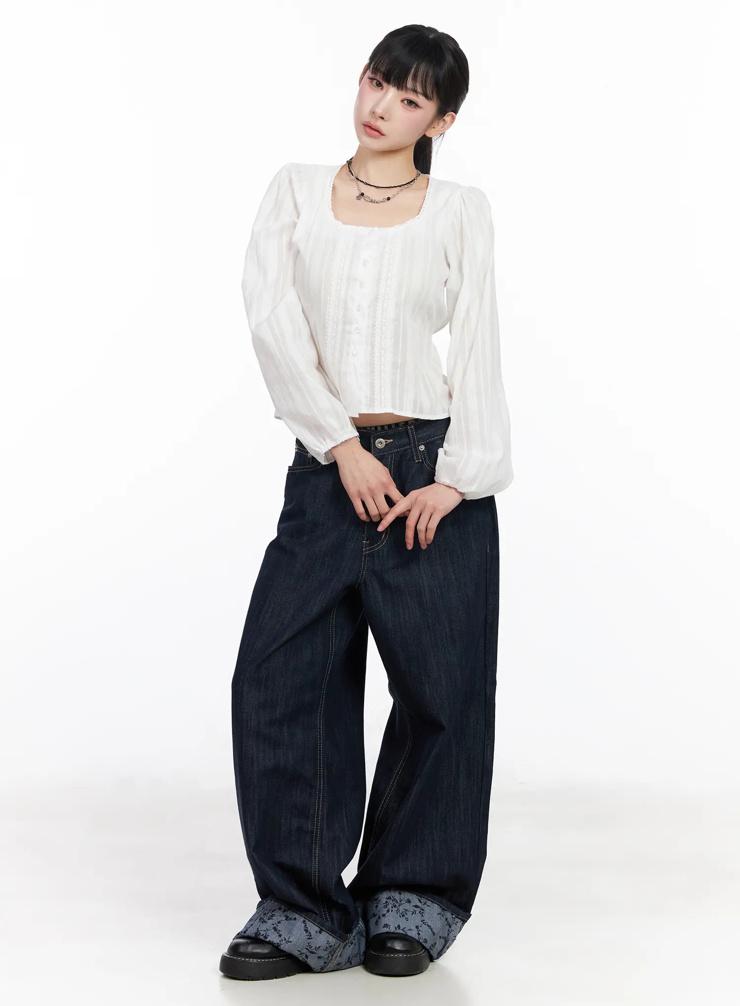 Raya Cuffed Baggy Jeans CF518