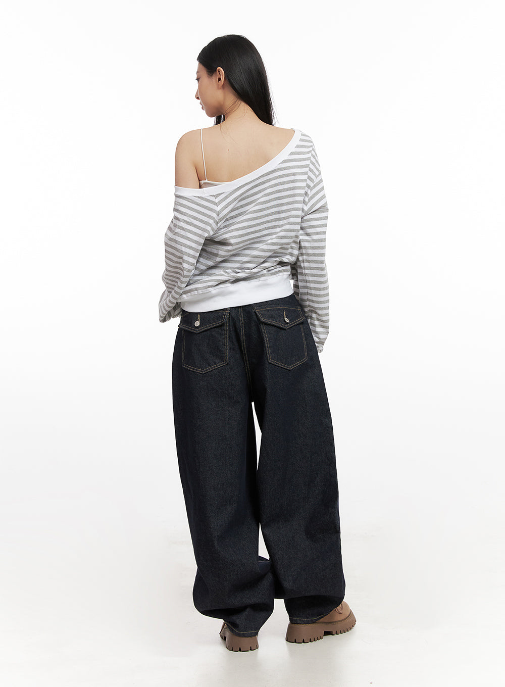 Lily Stitched Wide-Leg Jeans CN426