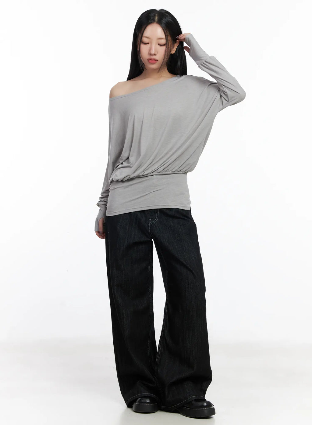 Violet Studded Baggy Jeans CJ530