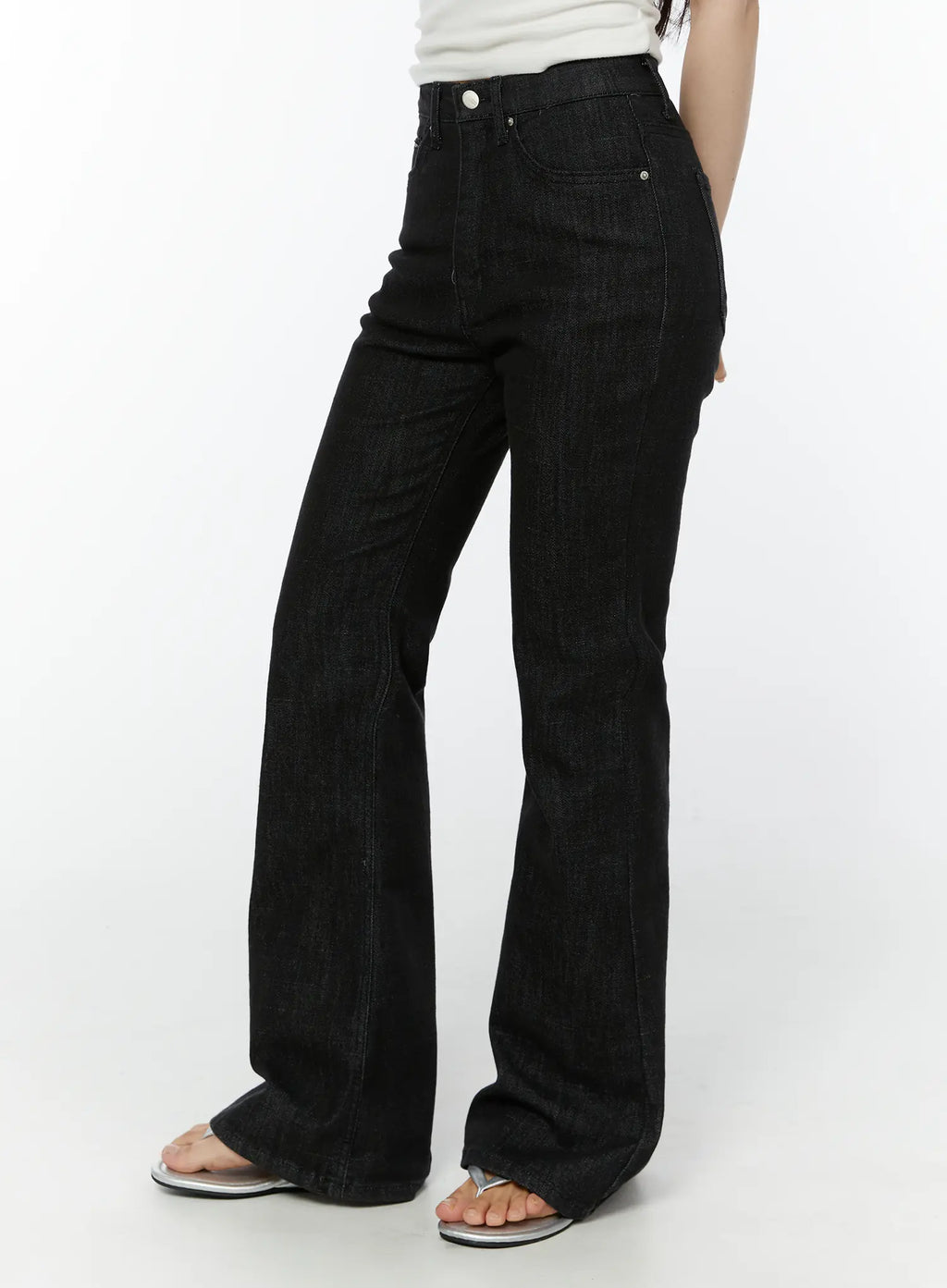 Dohee Non-Fade Contrast Stitch Bootcut Pants IY511