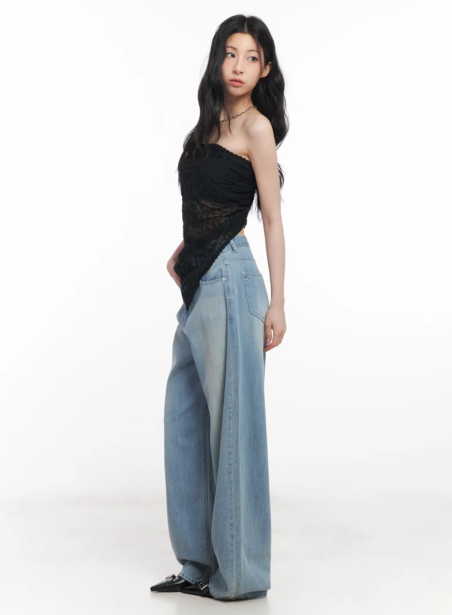 Rose Washed Baggy Summer Denim Jeans CU511